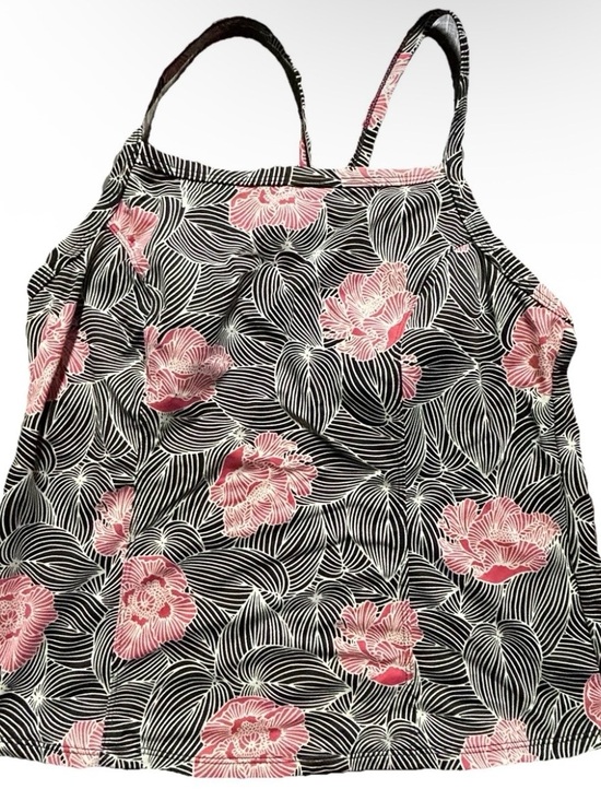 L.L. Bean Other - Women’s LL Bean Brown Pink Floral Tankini Top Size 12 Swim Beach Pool